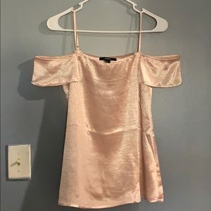 🍾🤍Champagne Silky Off the Shoulder Blouse